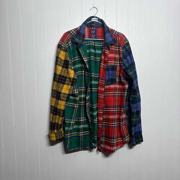 GAP Other - GAP Patchwork Plaid Flannel Shirt XL Multicolor Vintage Style Streetwear